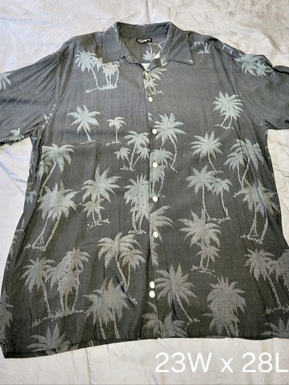 George Men's Palm Tree Print Rayon Shirt Size Large